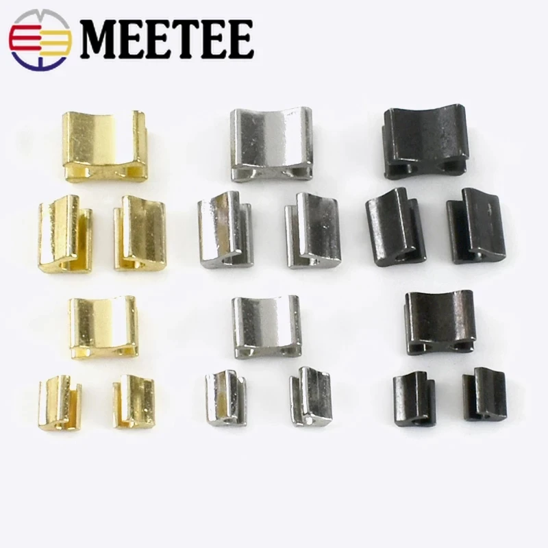 50pcs Meetee 3# 5# Metal Zipper Repair U Stopper Non-slip for DIY Accessories Sewing Zip Tailor Tools