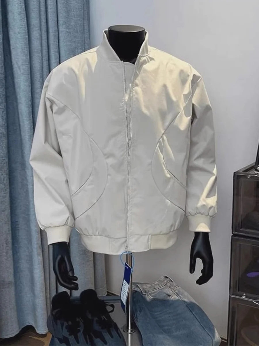 

Cleanfit American Retro ort Pilot Jaet for Men Casual Loose Baseball Sle Waterproof Outerwear Spring Autumn Youth Trend