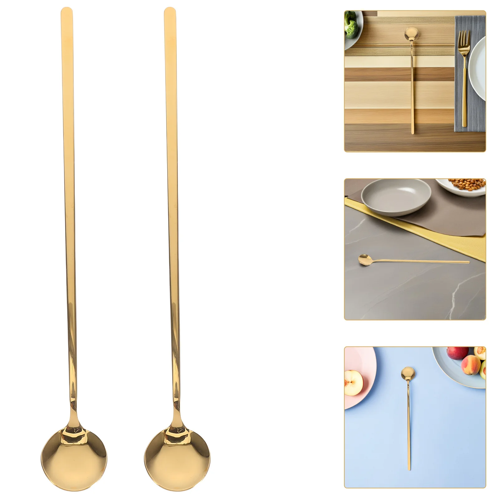 

6Pcs Long Handle Coffee Stirrer Spoons Stainless Steel Dessert Spoons for Smoothies Iced Tea Cocktails Bar Coffee Spoon