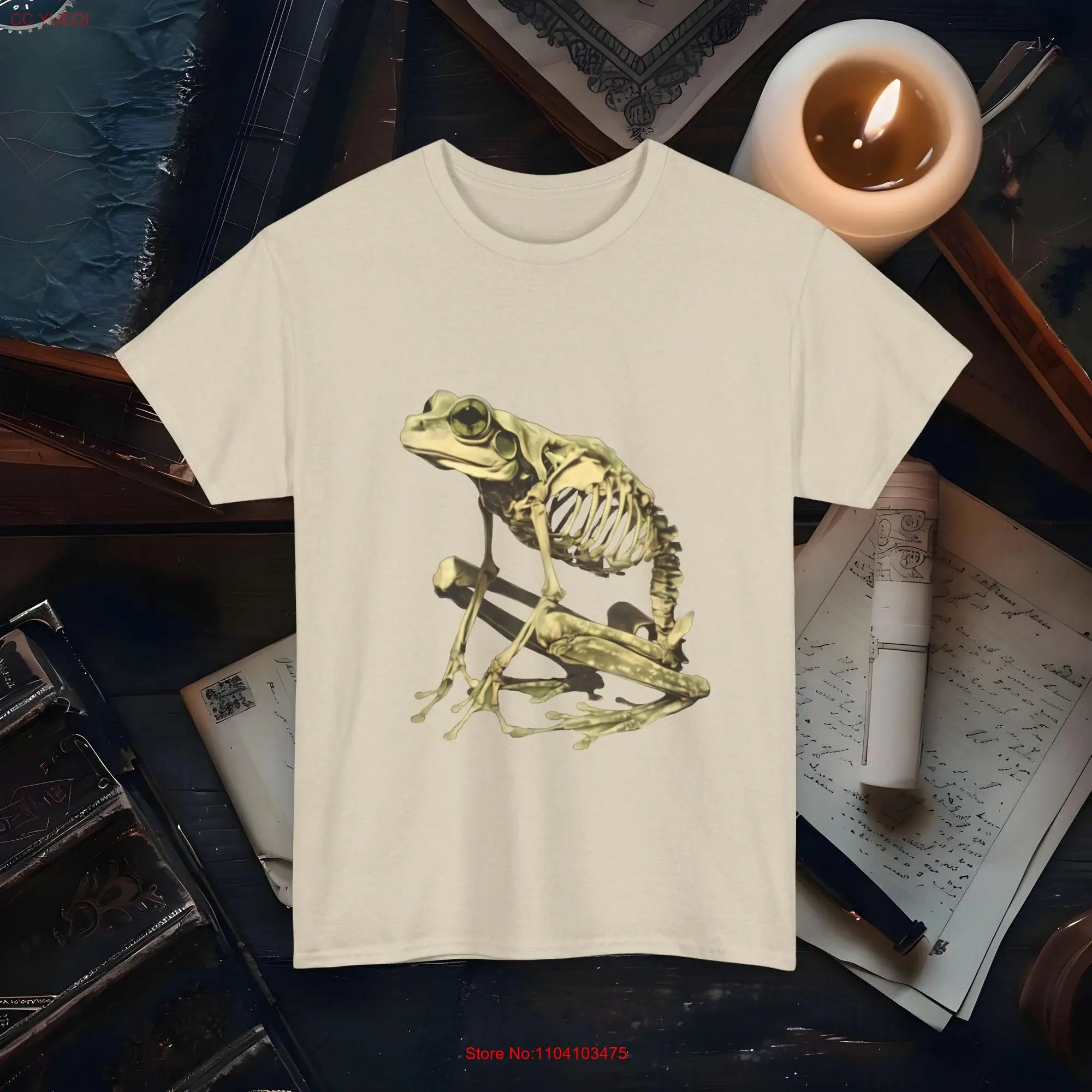 Frog Skeleton Vintage 90s Tattoo T Shirt Retro Anatomy Science Funny Cool s Relaxed Adult Sand long or short sleeves