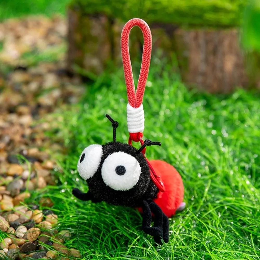 Creative Cartoon Insects Key Ring Ladybug Polyester Moth Fly Pendant Firefly Spider Cockroach Key Chain Bag Hangings