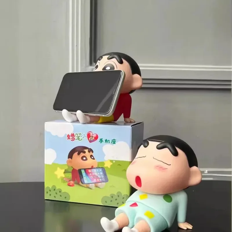 Crayon Shin-Chan Figuren Telefonhalter Kawaii Anime Desktop Ornamente Cartoon Fernsehen Telefon Unterstützung Niedliche Puppendekorationen – Detail 4