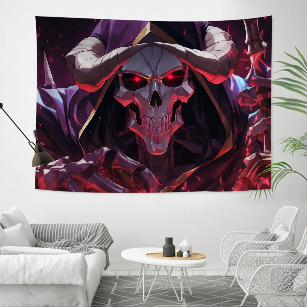 Overlord Colorful Tapestry Wall Hanging Hippie Flower Wall Carpets Dorm Decor Japanese Tapestry