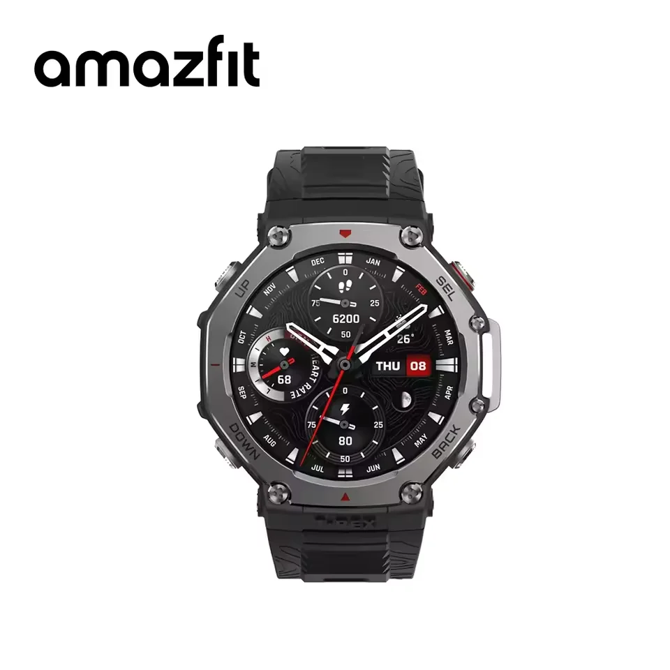 Amazfit t-rex 3 t rex 3 smartwatch ao ar livre 48mm display amoled 6 sistemas de satélite banda dupla gps 170 modo esportivo relógio inteligente