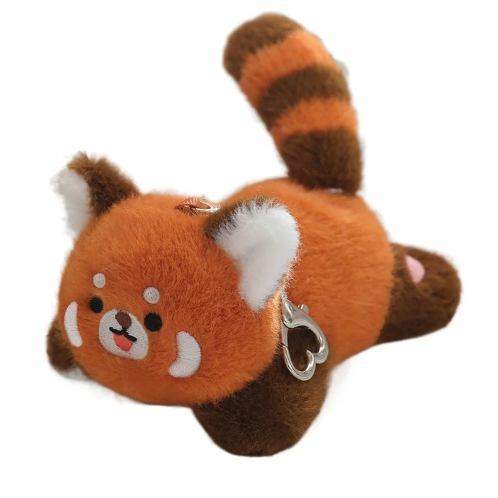 Children Gift Rotating Tail Panda Keychain Stuffed Cute Panda Pendant Animal Cartoon Raccoon Keyring Bag Pendant
