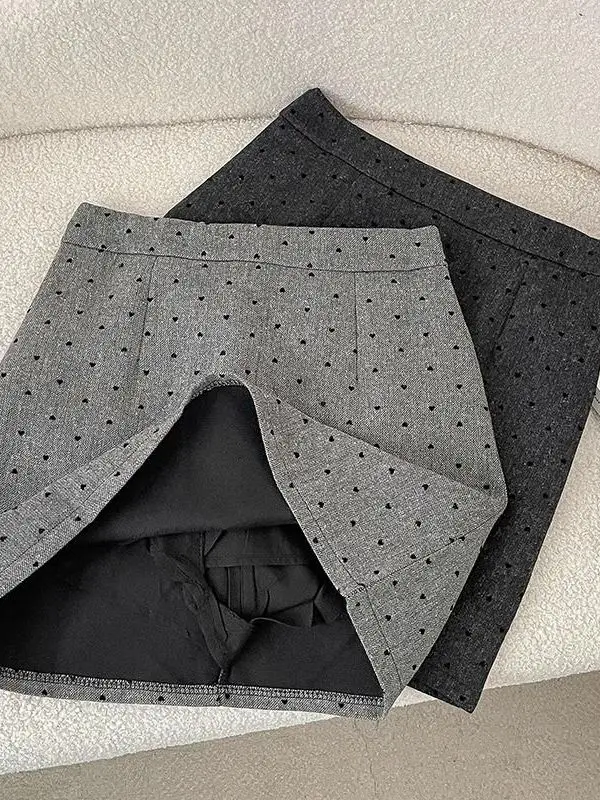 

Новая женская модная юбка А-силуэта с высокой талией, в горошек, для офиса, осенне-зимняя, укороченная, стройнящая