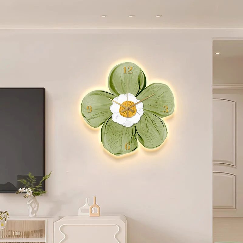 

Nordic Cream-style Wall Clock Modern Simple Flower Living Room Wall Clock Dining Room Creative Home Decor Duvar Saati FYWC