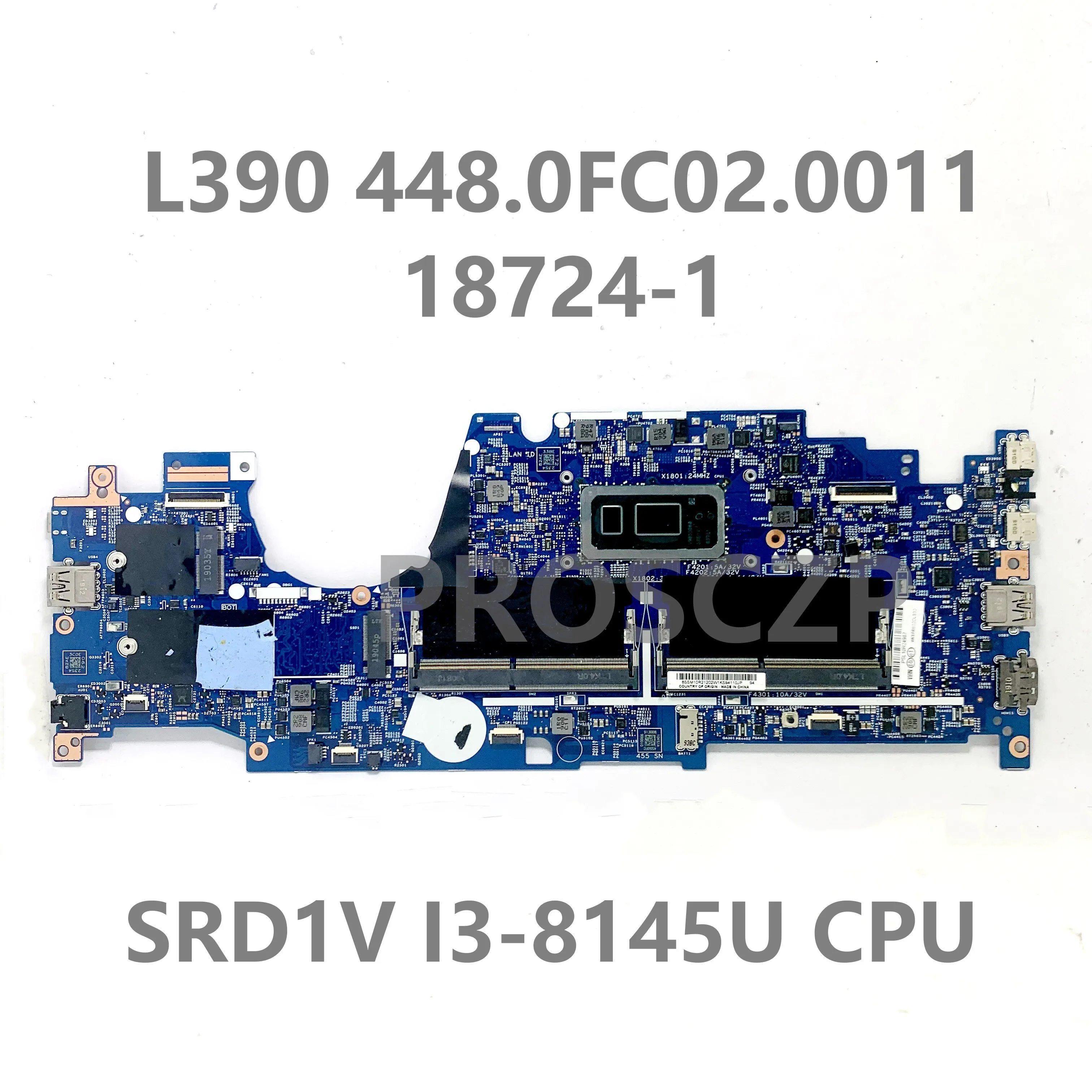 

448.0FC02.0011 18724-1 Mainboard For Lenovo ThinkPad L390 Yoga Laptop Motherboard With SRD1V I3-8145U CPU 100% Full Working Well