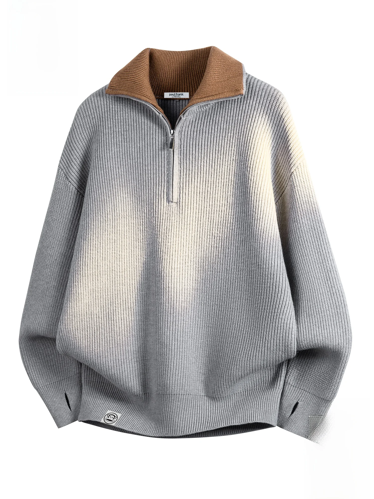 

PaulFrank f Zip Knitted Sweater Men's Casual Warm Retro Brand Autumn Winter Leisure Top Zipper Knitwear Comfortable Fit