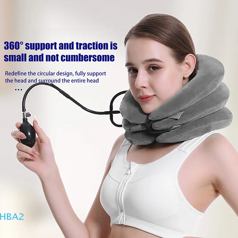 

【H】Comfortable Inflatable Air Neck Stretcher Cervical Neck Traction Brace Neck Massage Office For Home Relief Decompression