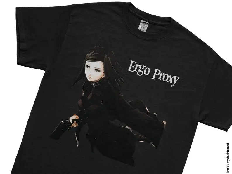 Ergo Proxy Re'L Mayer Enforcer T-Shirt, Japanese Sci-Fi Anime, ReL Mayer, Proxy Vincent Law Tee