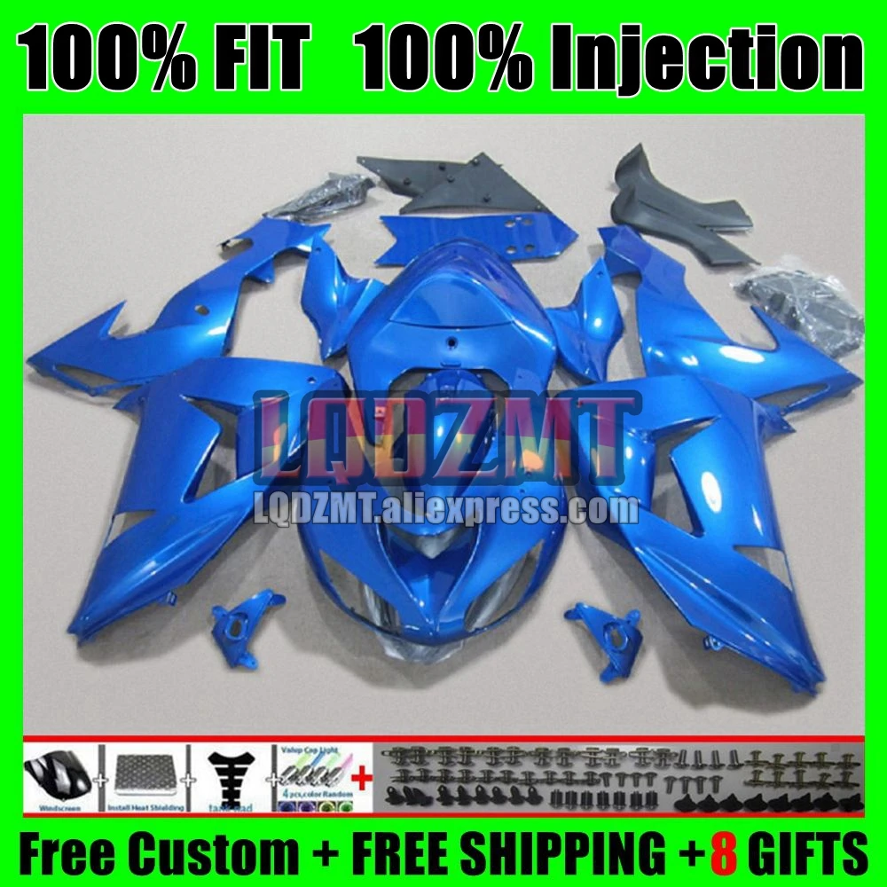 Body For KAWASAKI NINJA ZX 1000 CC ZX10R 06 07 59No.7 ZX 10 R ZX1000CC Glossy blue 1000CC ZX 10R ZX-10R 2006 2007 OEM Fairing