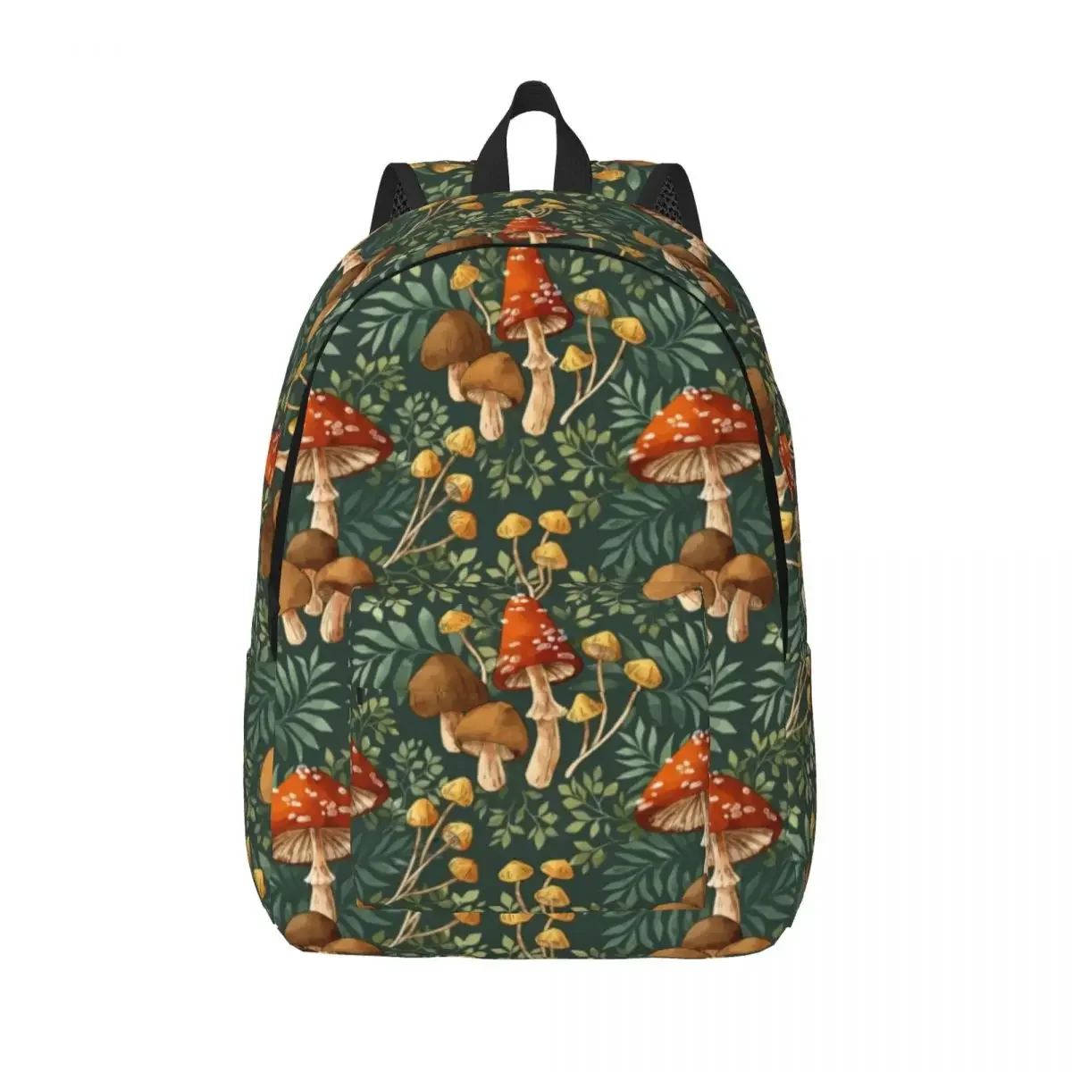 Woodland Psychedelic Mushroom Spray Backpack Elementary High College School Student Fantasy Bookbag Teens Canvas Daypack