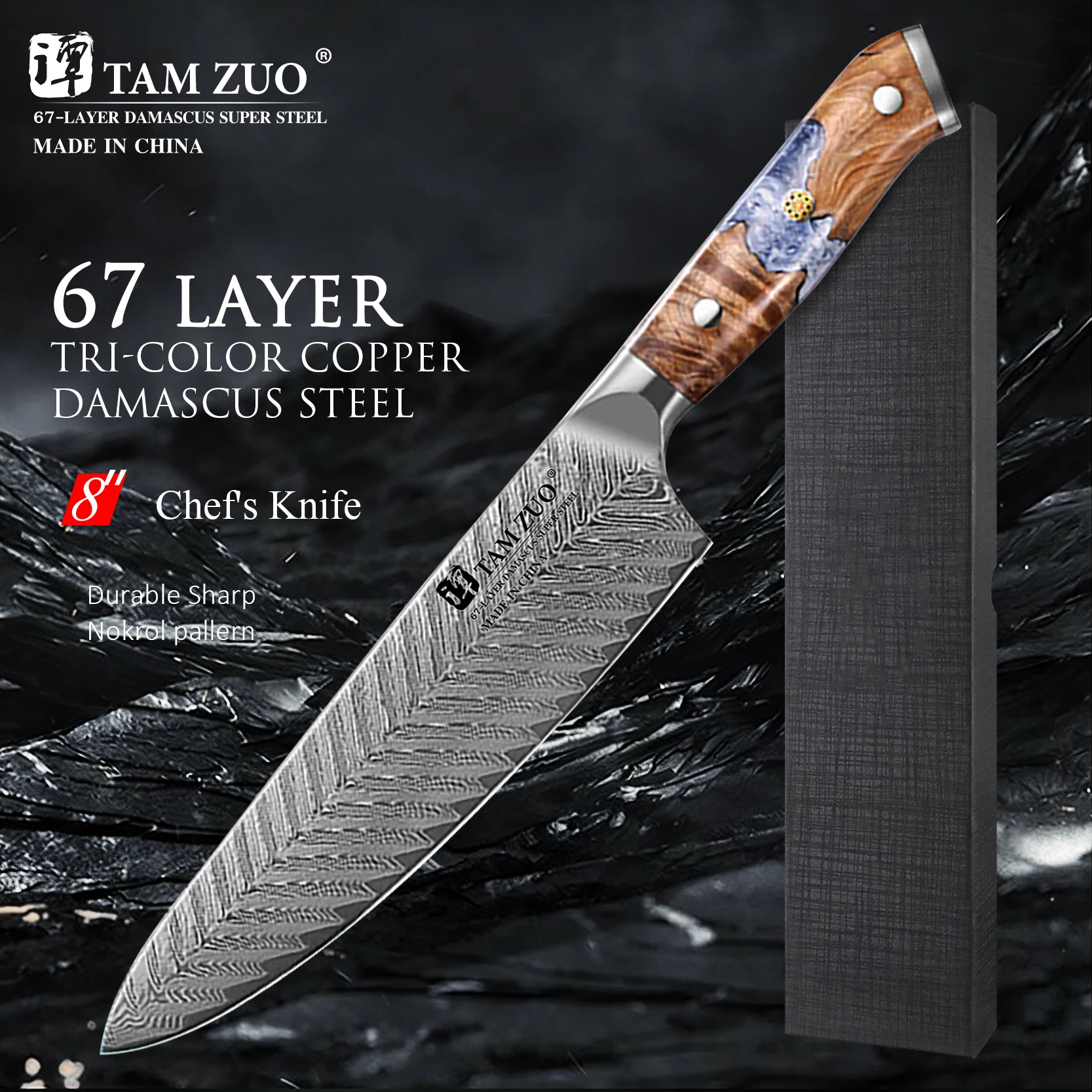 

Damascus Steel Knife Cleaver kitchen knives Accessories For Meat Vegetables Fish Professional Kitchen Chef Knife