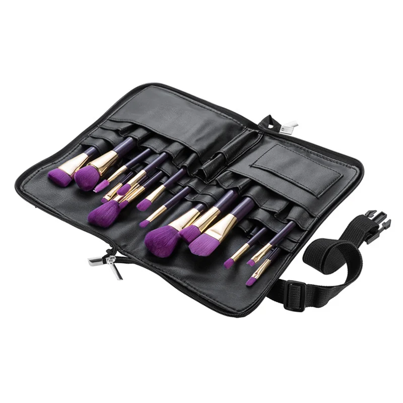 1PC PU 가죽 애완동물 가위 허리 가방 대용량 화장품 메이크업 브러시 가방 벨트 포함 전문 메이크업 아티스트용