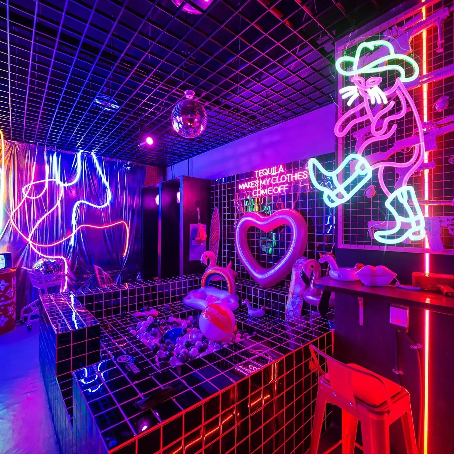 Cowboy Cat Neon Light Sign Dimmable LED Neon Sign For Wall Decor Room Party Shop Club Bar Game Room Pet Shop Decor Birthday Gift