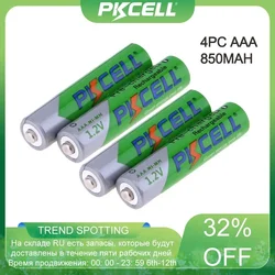 2/4/8/12/28/50Pcs PKCELL AAA Battery 3A 1.2V Ni-MH AAA Rechargeable Battery Batteries Low Self Discharging Aaa Batteries 850mAh