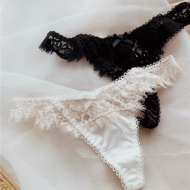 SP & CITY romantique dentelle Satin Sexy tongs fleur broderie évider sous-vêtements pour femmes mode coton entrejambe sans couture culotte