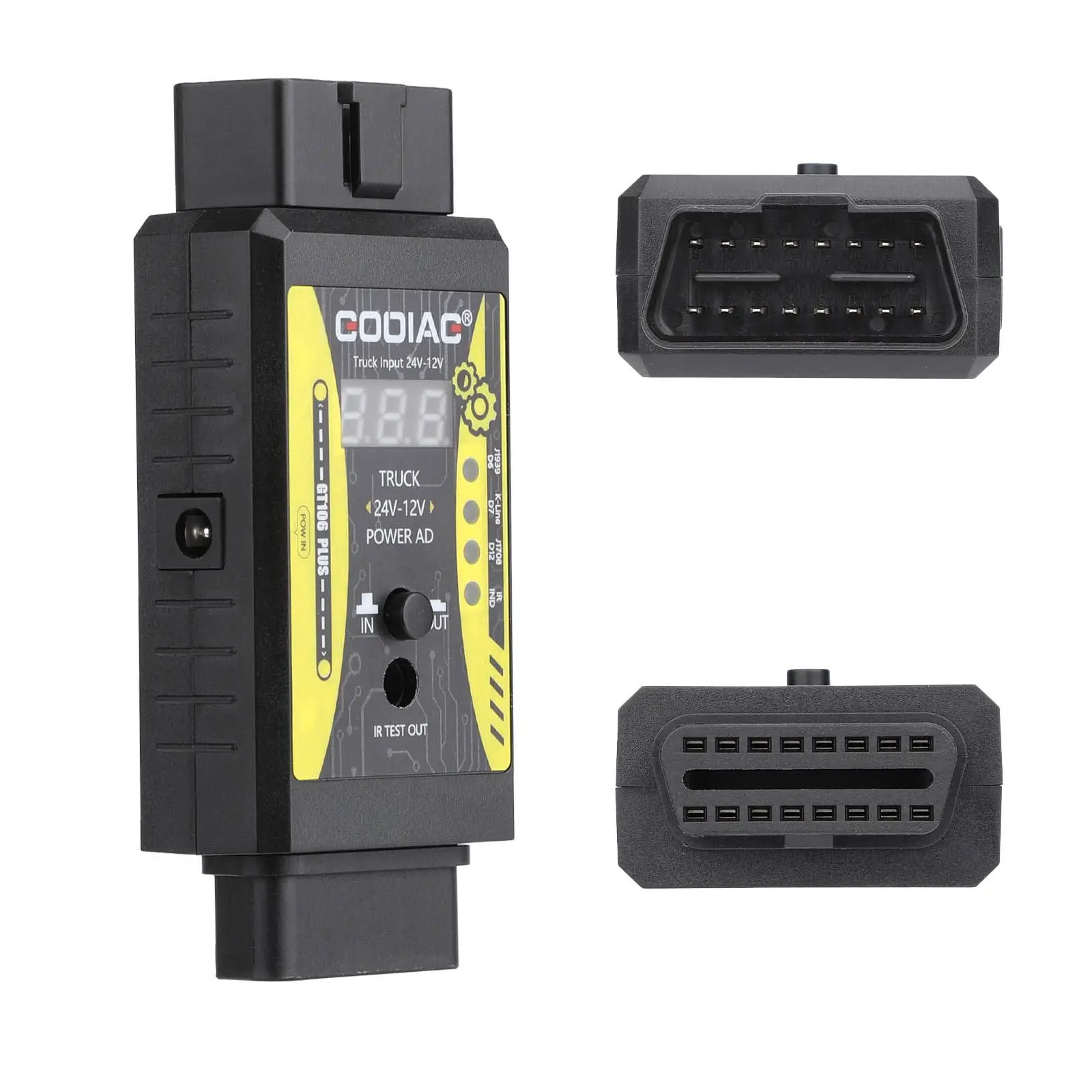 Godiag GT106 PLUS OBD2 24V to 12V Heavy Duty Truck Adapter for Easydiag/ Golo/ ThinkCar/ICarScan/Thinkdiag 2/DBScar II DBScar7