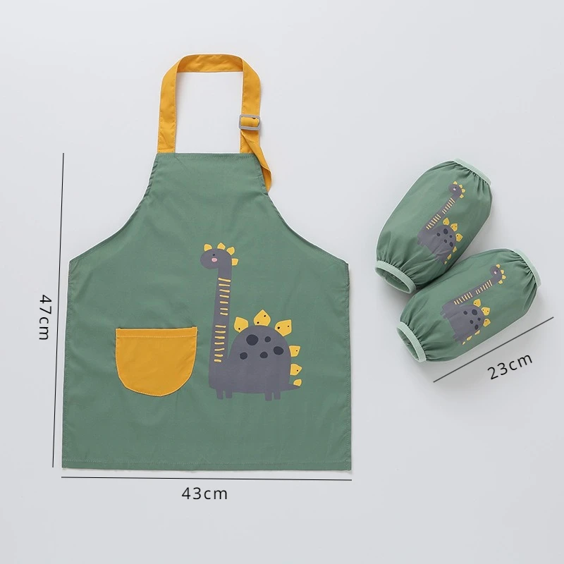 Kids Bib Apron Waterproof Boys Girls Cooking Drawing Shirt Art Painting Apron for Children Smock Kindergarten Apron Oversleeve