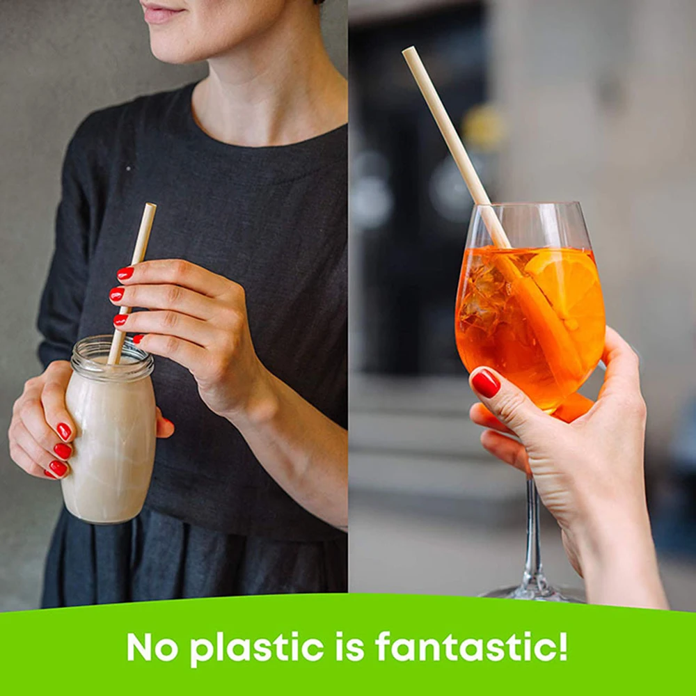 set 100% Natural Bamboo Drinking Straws Reusable Eco-Friendly Party Bar Kitchen + Clean Brush For Drop Shipping Wholesale