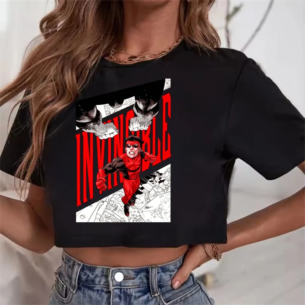 Invincible crop top female cheap meme dollette scene  shirt kawaii meme party manga streetwear