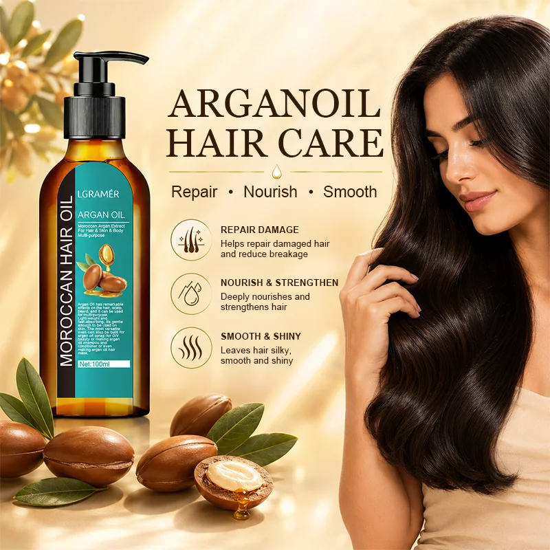 Moroccan Hair Care Oil Repair Split Ends Moisturize Strengthen Improve Split Smooth Hair Care Oil for Dry Damaged Hair Men&Women