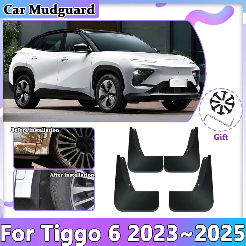 

Car Accessories For Chery Tiggo 6 2023 2024 2025 eQ7 Anti-splash Mudguards Mud Flaps Guards Front Rear Wheel Fender Auto Mudflap