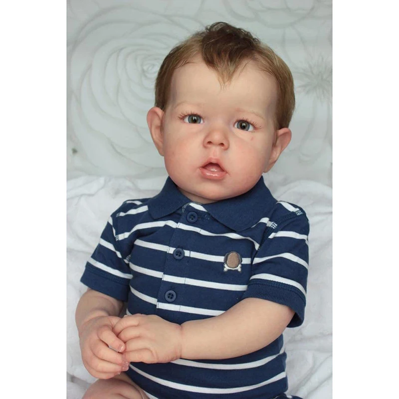 55CM Bebe Doll Reborn Baby Liam Boy Soft Bodied Silicone Doll  Newborn Size High Quality Collectible Art Doll with Accessories