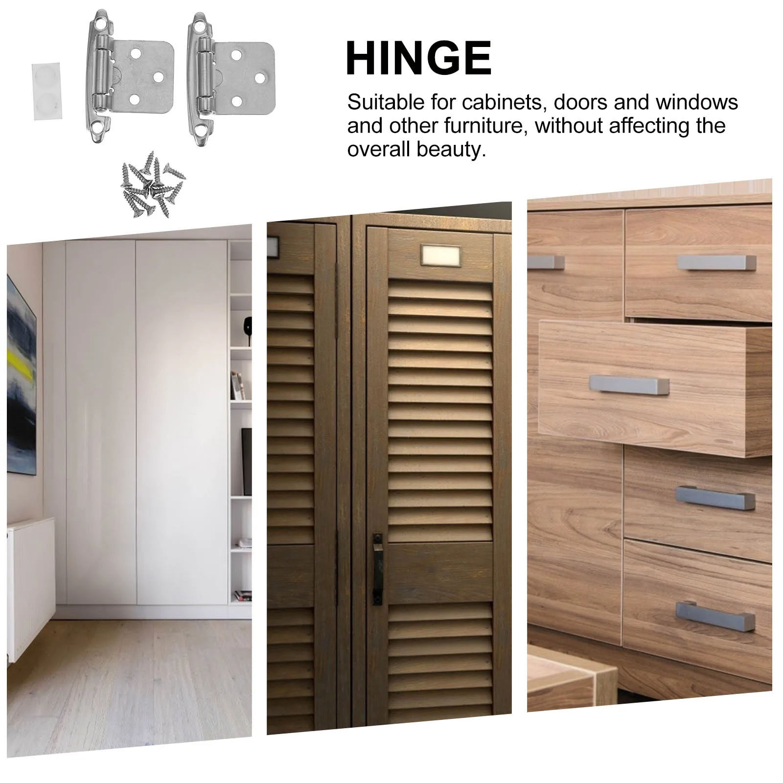 

6Pcs American Style Spring Self Closing Cabinet Hinges 12 Overlay Steel Sturdy Kitchen Cupboard Door Hardware Cabinet Hinge