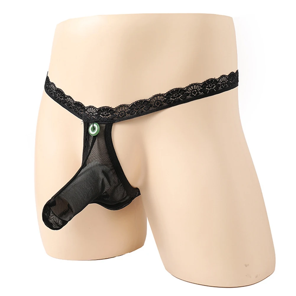 Mesh G-String Lace See Through Underpants Daily Wear Dark Red Gay Pouch Underwear New Condition Thong Mesh G-String