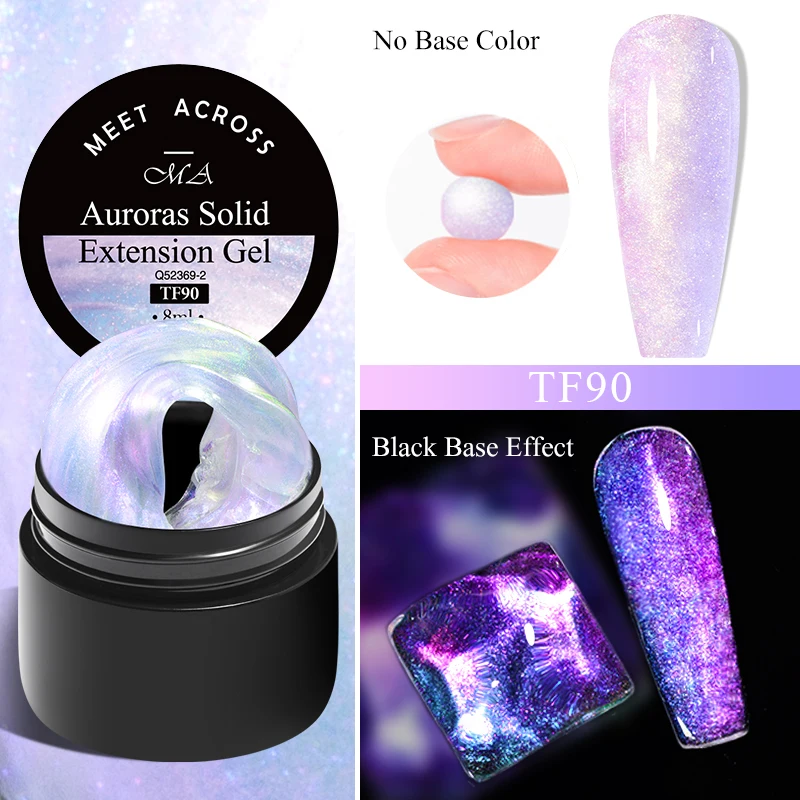 8ml Aurora Non Stick Hand Extension Nail Gel Polish Purple Dream Color Extension Gel Rhinestone Glue Gel Nail Art For Manicure