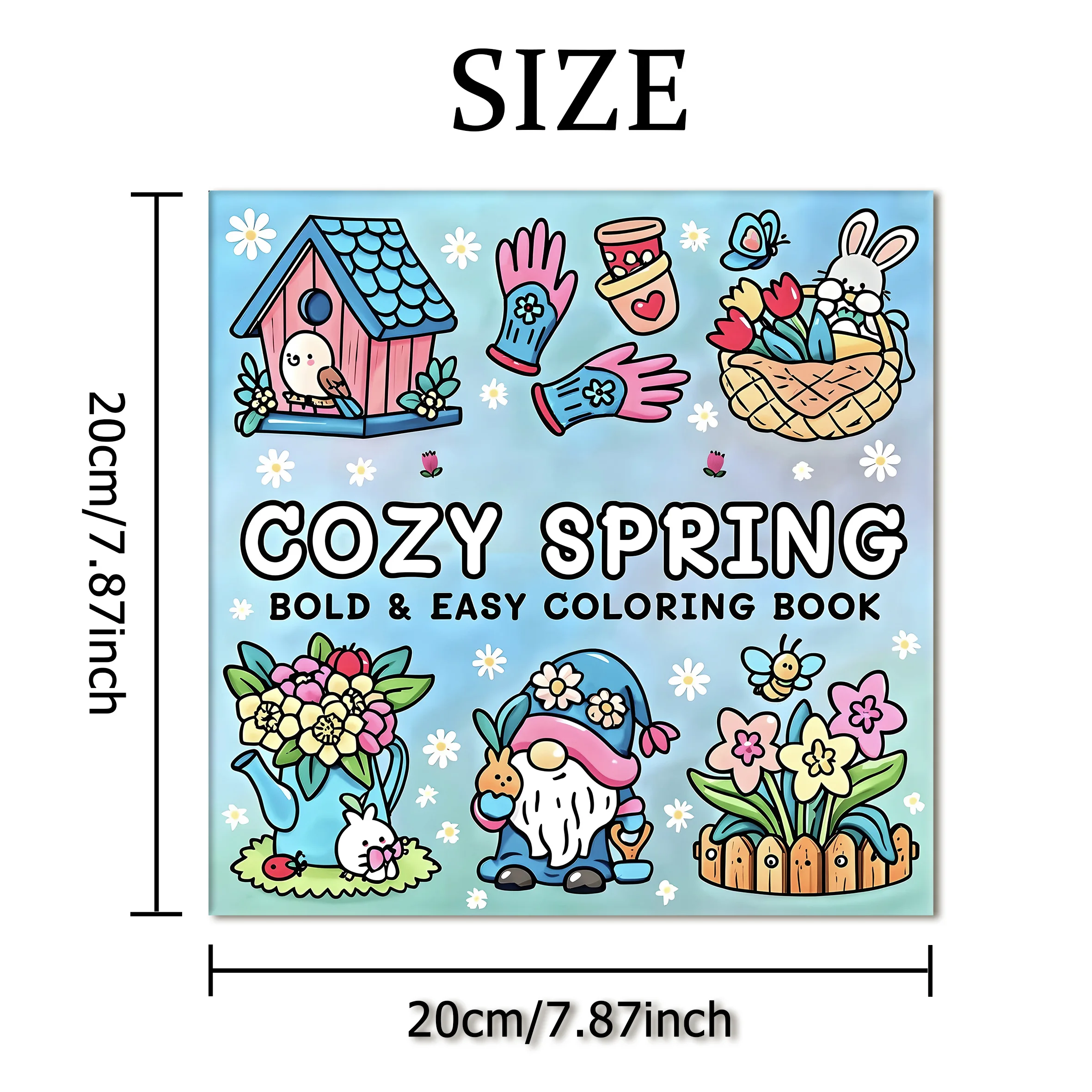 COZY SPRING Bold-easy Patterns Coloring Book for Adults Cute Drawing Book Perfect Gift for Party and Birthday