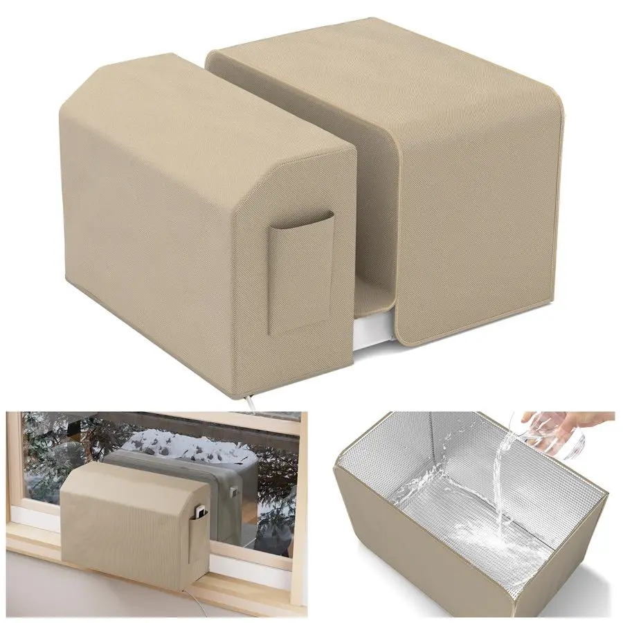 

Комплект чехлов для оконных кондиционеров U-образной формы, уличный всепогодный 3-слойный изоляционный чехол из алюминиевой фольги