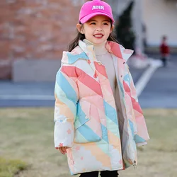 2024 Winter Children Girl Down Jacket Hooded Thick Warm Printed Winter Jacket For Toddler Girl 2-5 Years Baby Girl Parkas