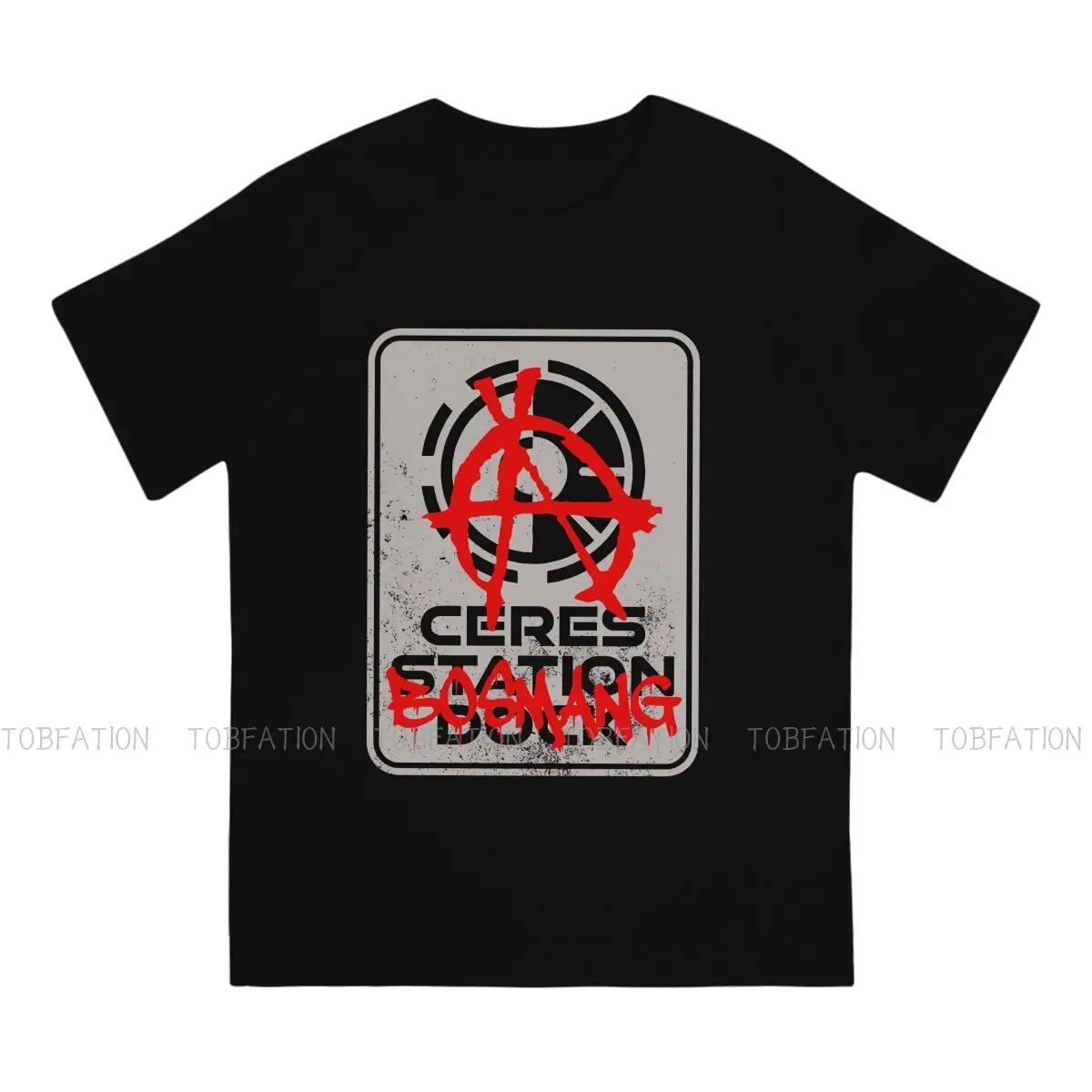 Belter Defaced Ceres Station Dock Sign Casual TShirt The Expanse Joe TV Style Streetwear Casual T Shirt Male Short Sleeve