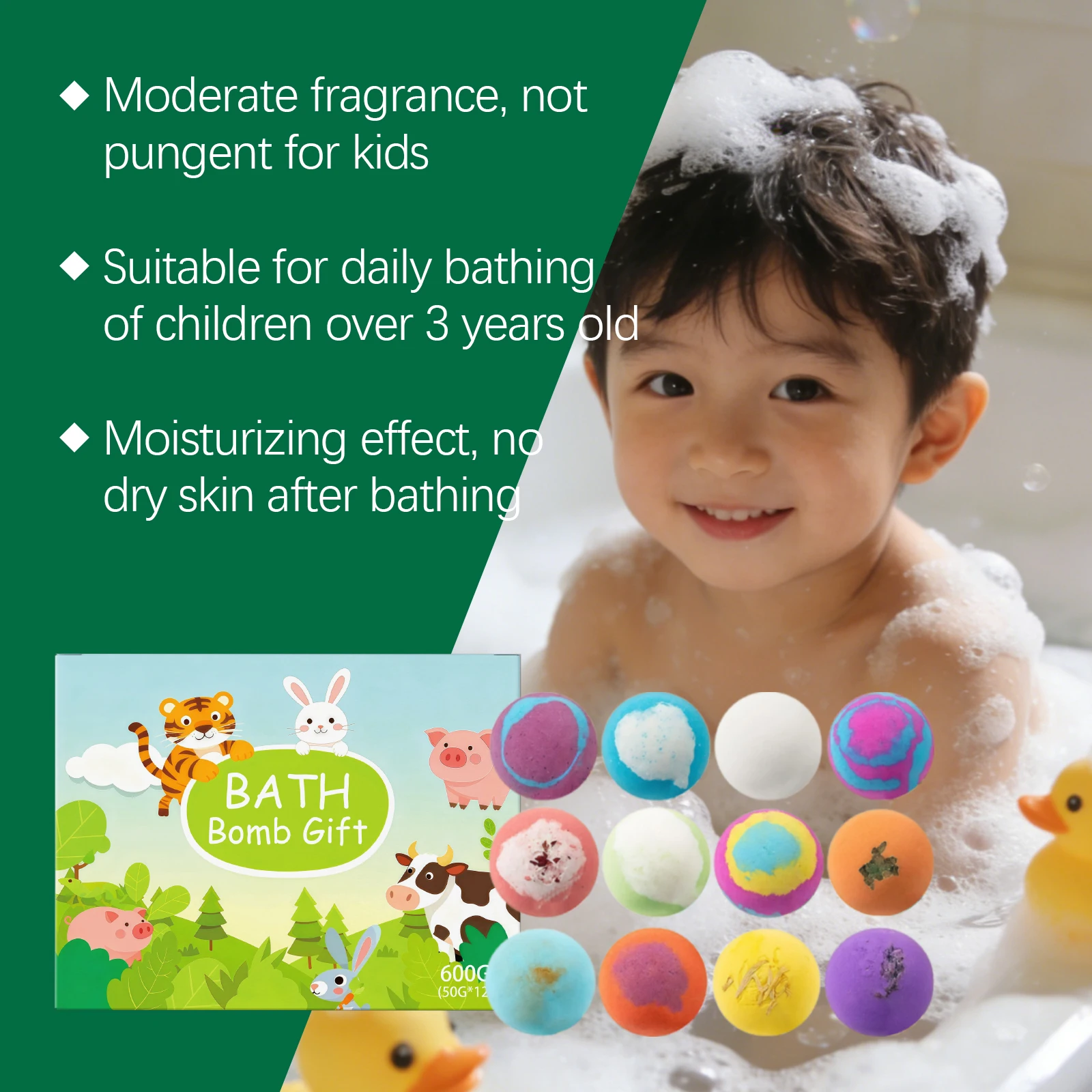 Bath Ball Gift Moisturizing Sea Salt Gently Formula Cleanses Soften Skin Improve Dryness Skin-Friendly Multi-effect Shower Balls
