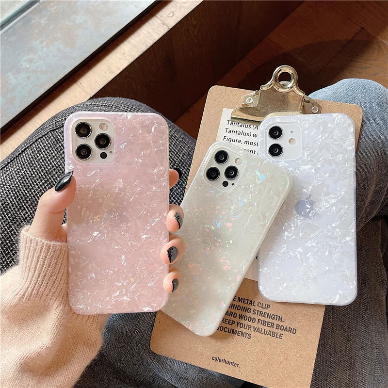 Luxo Glitter Bling Conch Pattern Phone Case para Samsung S23 S22 S21 S20 S10 Plus + Ultra Fe Note 20 ZFlip 3 ZFold 4 Cover