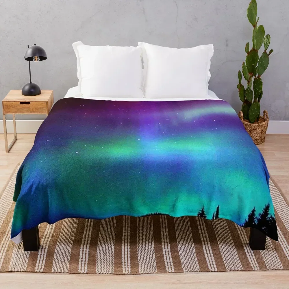 Northern Lights Throw Blanket For Decorative Sofa Retros Luxury Thicken Sofa Quilt Blankets