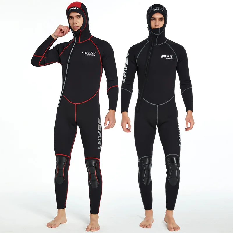 3MM diving suit men\'s and women\'s thickened diving suit men\'s warm hooded swimming wet suit surfing suit jellyfish suit