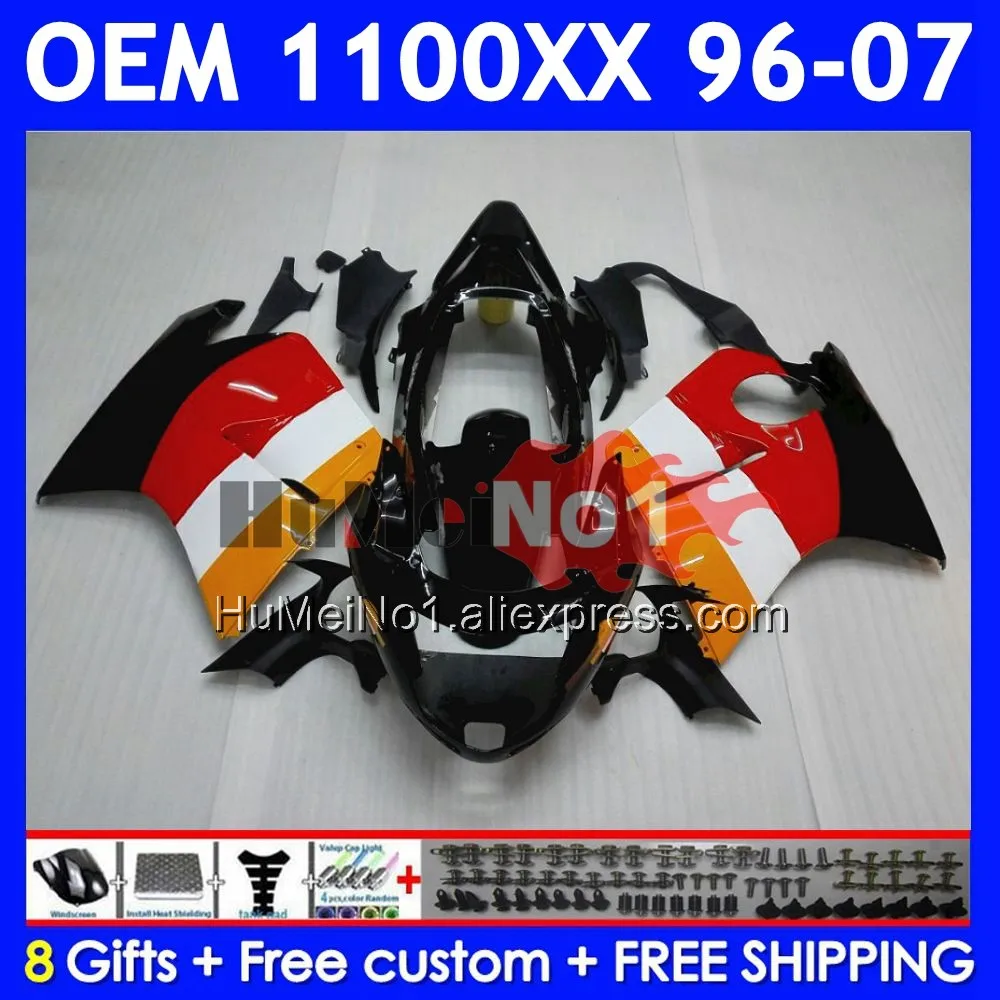 Blackbird For HONDA CBR 1100 XX CC 1100XX 69No.3 CBR1100XX Repsol orange 1996 1997 1998 1999 2000 2001 02 03 04 05 06 07 Fairing