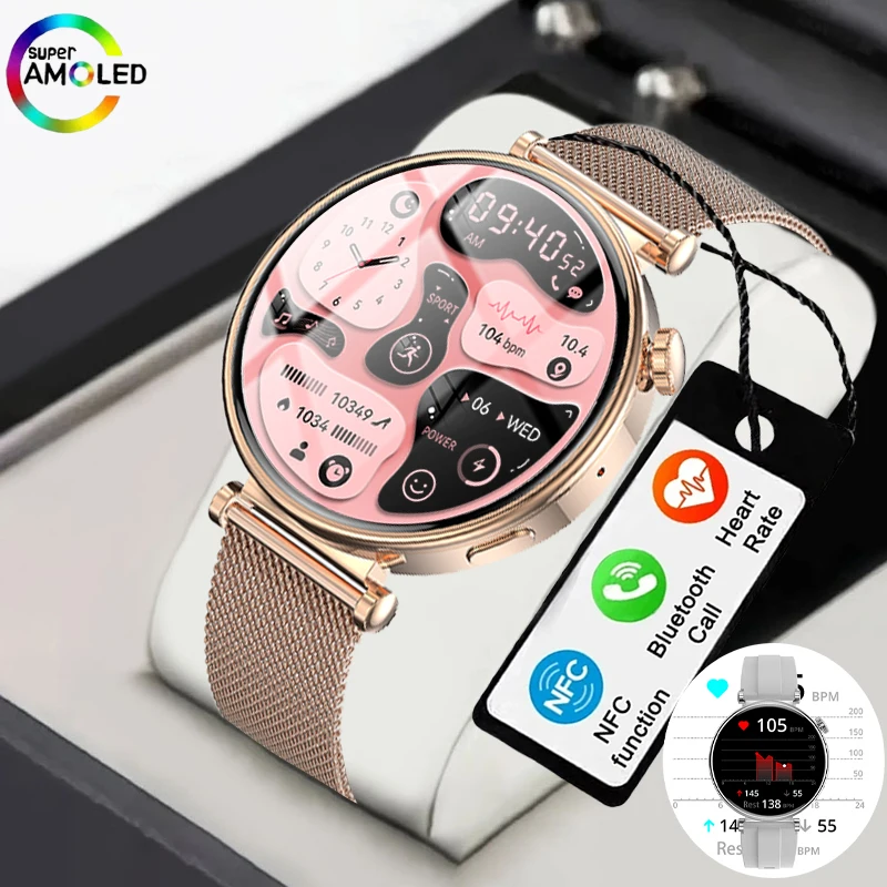 

GEJIIAN новые женские умные часы 1,32-дюймовые AMOLED Bluetooth-вызовы Мониторинг сердечного ритма IP68 Водонепроницаемые GPS-трекеры Смарт-часы