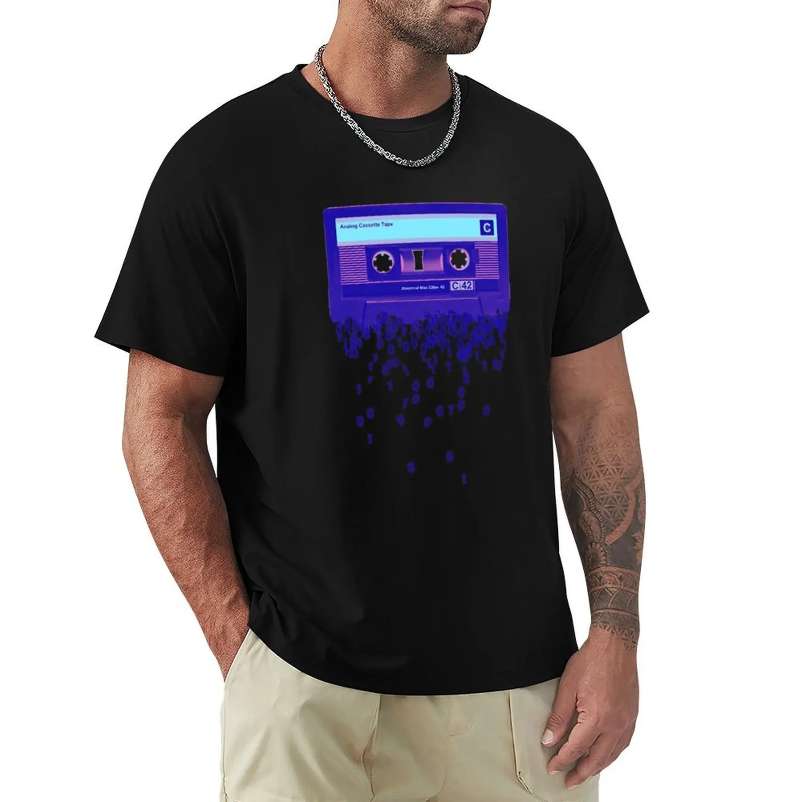 

The death of the cassette tape **NEON GLOW** T-Shirt blue lock quick drying custom shirt t shirts for men pack