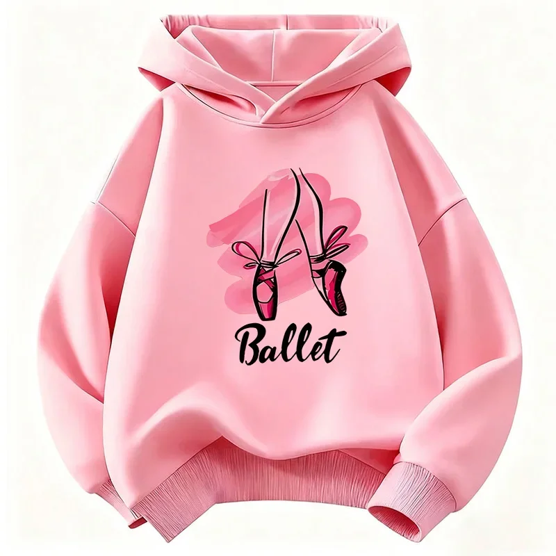Sudadera con capucha de moda para niñas, estilo ballet, para otoño y primavera, informal, estilo años 90