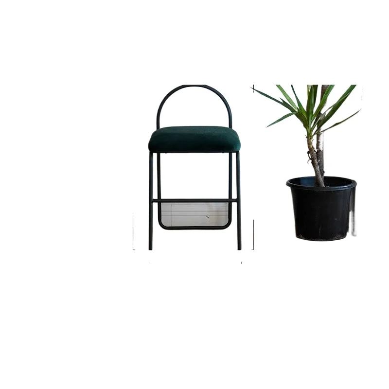 

Makeup stool Nordic shoe changing stool Bedside stool Stainless steel dressing chair
