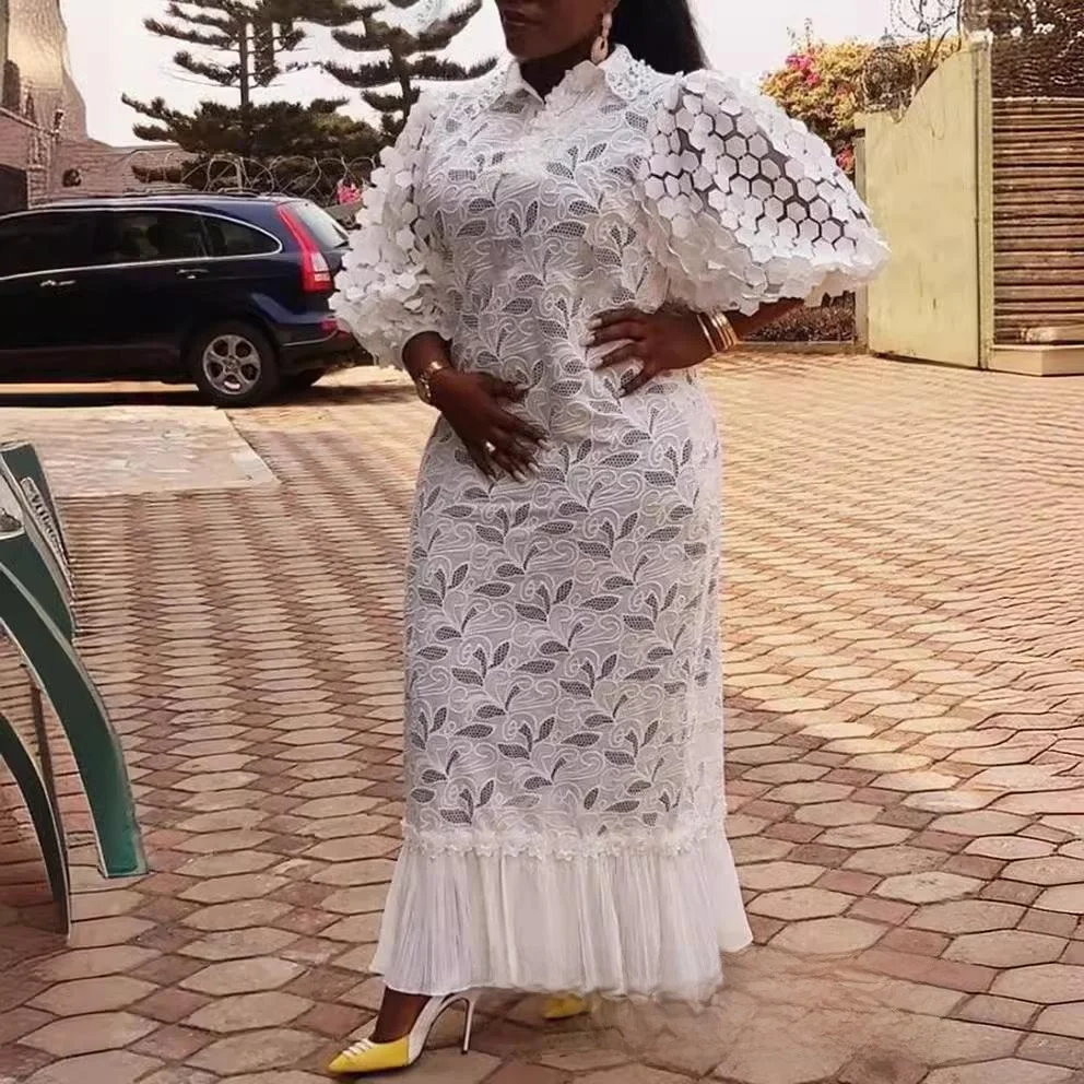 

Женская длинная юбка большого размера с кружевной вышивкой и длинной юбкой на пуговицах Bubble Sve Ne Outdoor Busin Leather Dr