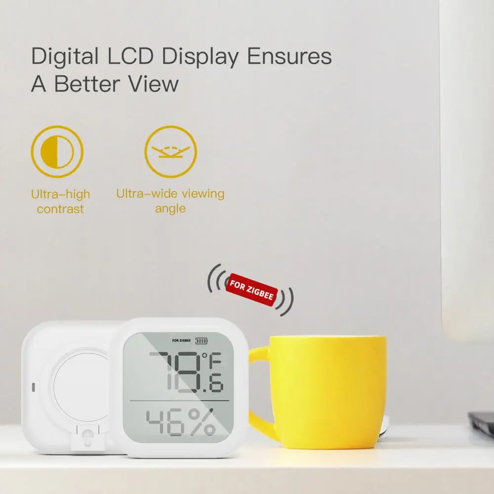 Imagem -02 - Moes Tuya Inteligente Sensor de Temperatura e Umidade Higrômetro Interno Termômetro Detector com Display Lcd Digital Smartlife