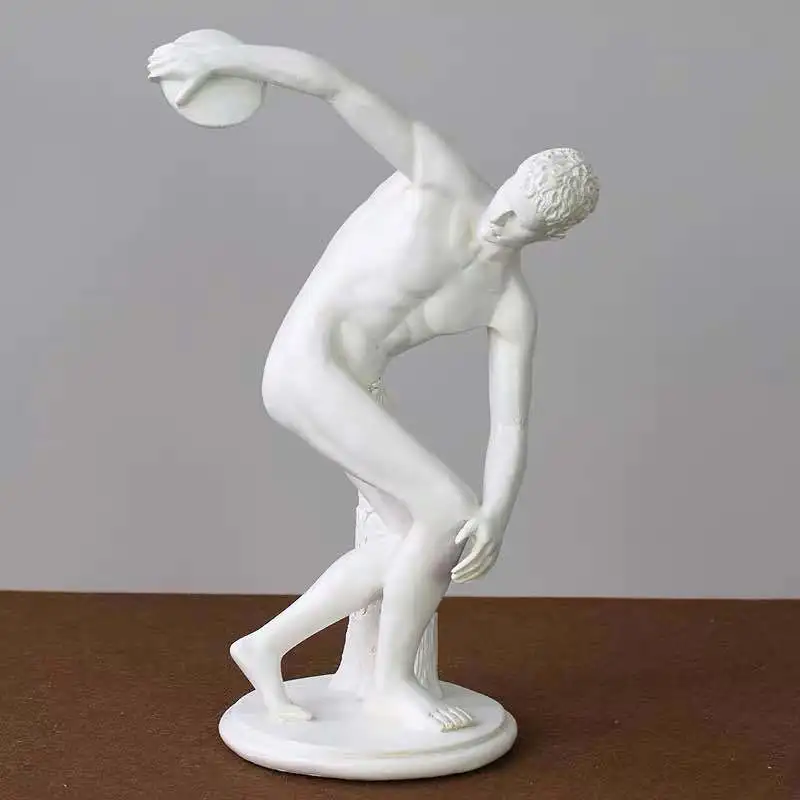 

Light luxury discus thrower figure sculpture ornament art soft decoration model room sales office bookshelf decoration