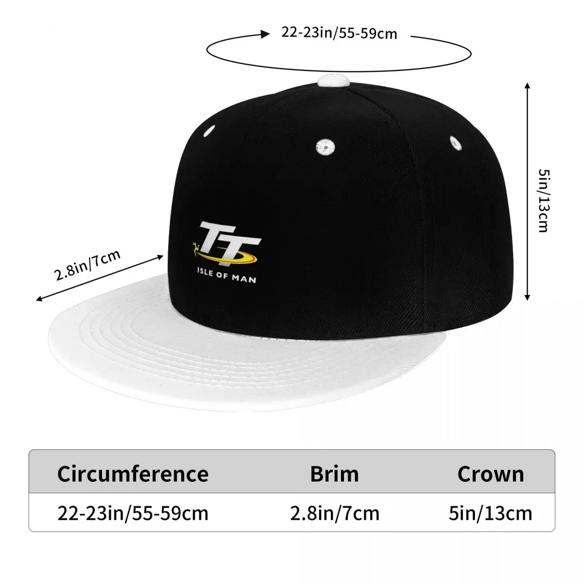 Isle Of Man TT Logo cappello a tesa piatta nero ricamo berretto da Baseball cappello Hip Hop