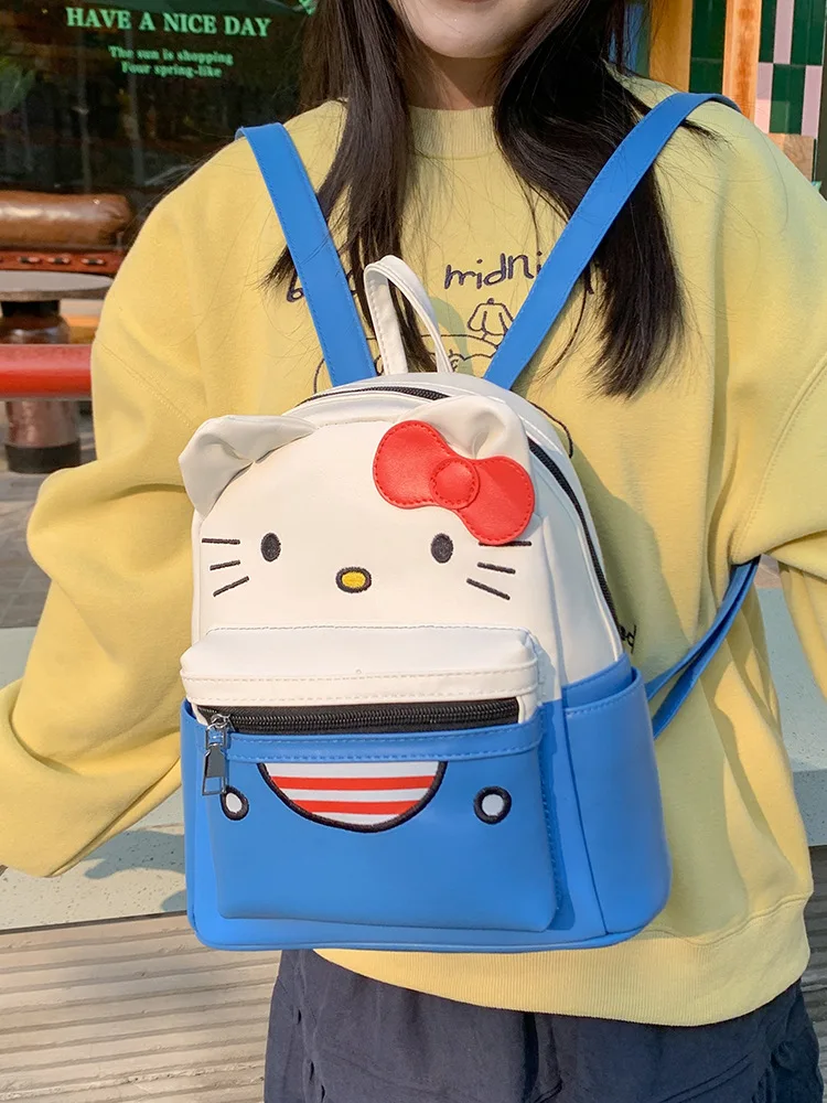 حقيبة ظهر كاواي سانريو هالو كيتي على الطراز الأكاديمي اللطيف ذات سعة كبيرة حقيبة كاجوال عالية الموضة هدية للفتيات #4